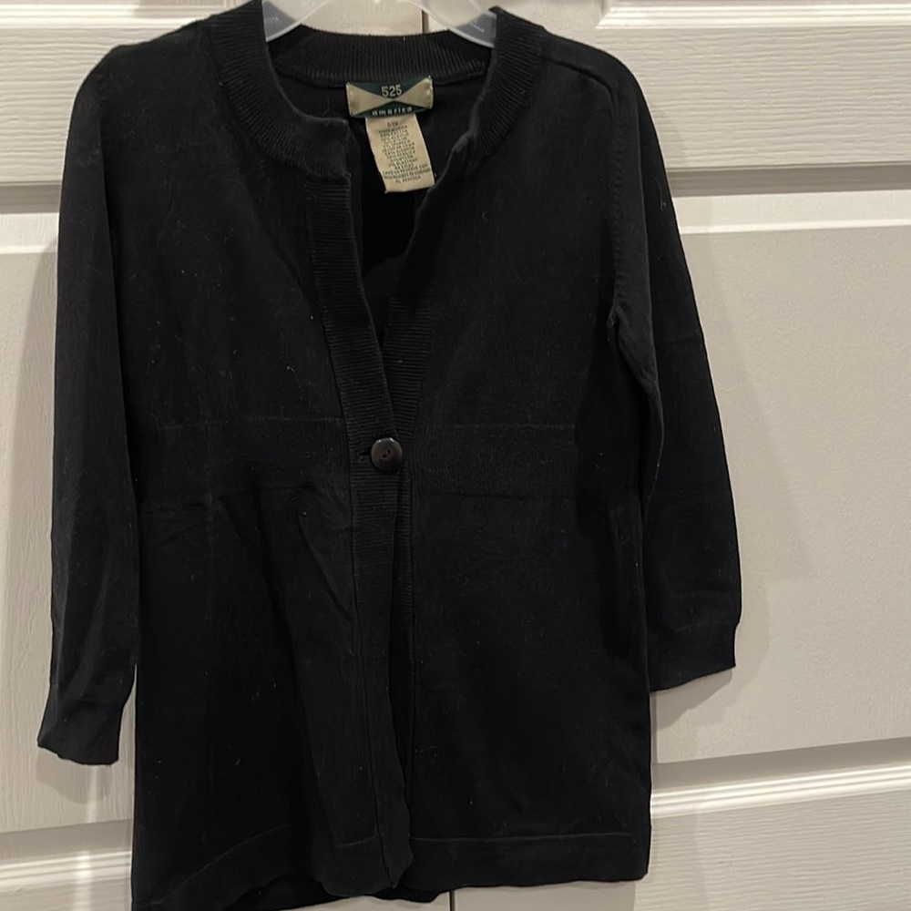 3/4 sleeve button black sweater - Picture 1 of 1